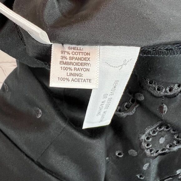 ANN TAYLOR PETITES black embroidered boned corset cotton blend dress size 16P - Picture 6 of 7